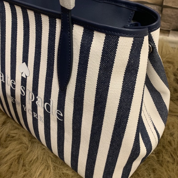 Authentic Kate Spade logo leather/Canvas zip tote - Picture 10 of 16